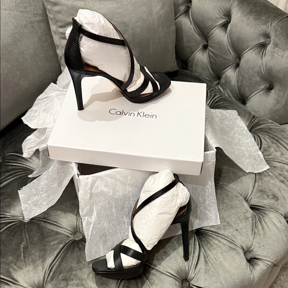 Calvin Klein Black Strappy Heels